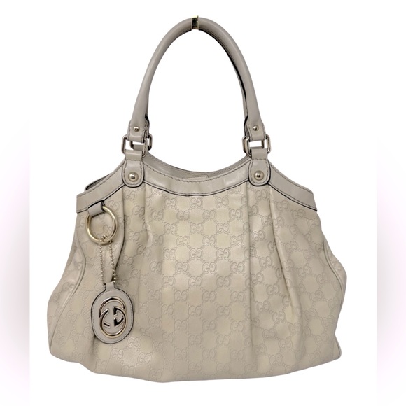 ✨🛍️ Gucci Ivory Guccissima Sukey Handbag - Picture 1 of 7